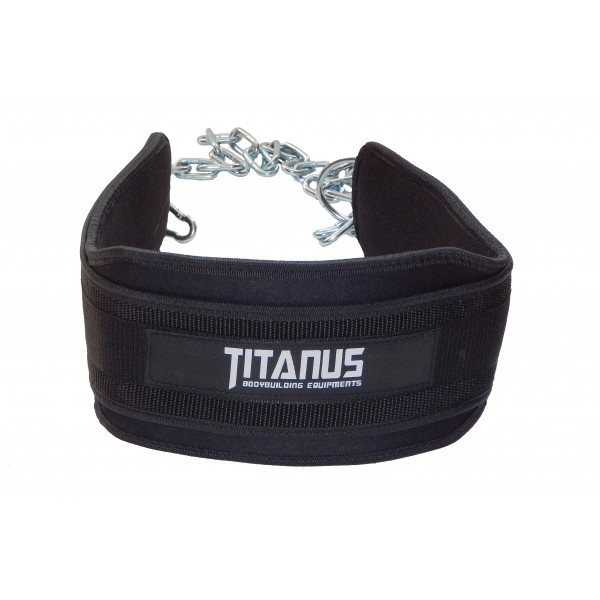 TITANUS pás s dopomocí s řetězem Dip belt černá
