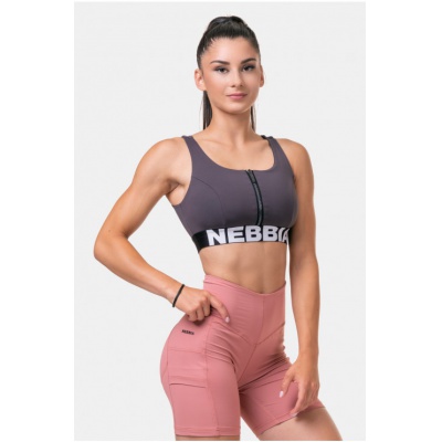 Nebbia Smart Zip sportovní podprsenka 578 marron 