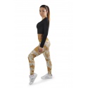 Dámské leginy Bizon Gym 621 yellow camo 
